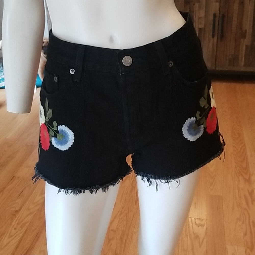 Levi's 501 embroidered button fly denim shorts